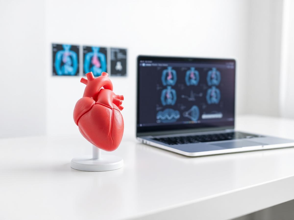 3D-printed heart model with imaging software